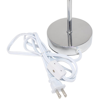 11.81" Basic Chrome Mini Table Lamp with Fabric Shade, Blue